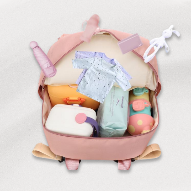Baby Diaper Backpack - Black/Pink/Beige